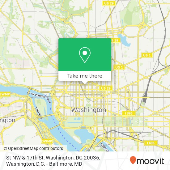 Mapa de St NW & 17th St, Washington, DC 20036
