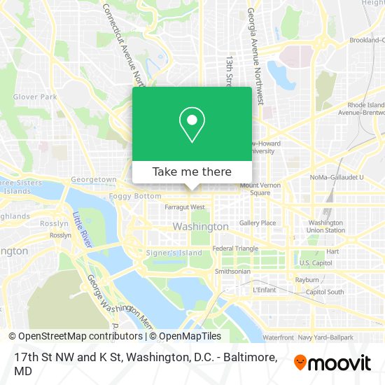 Mapa de 17th St NW and K St