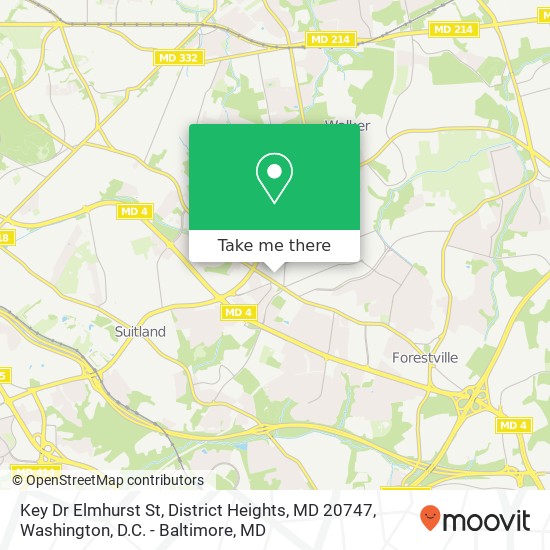 Mapa de Key Dr Elmhurst St, District Heights, MD 20747