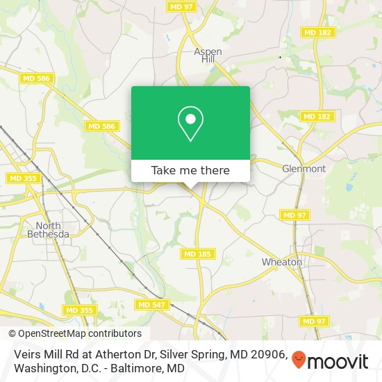 Mapa de Veirs Mill Rd at Atherton Dr, Silver Spring, MD 20906