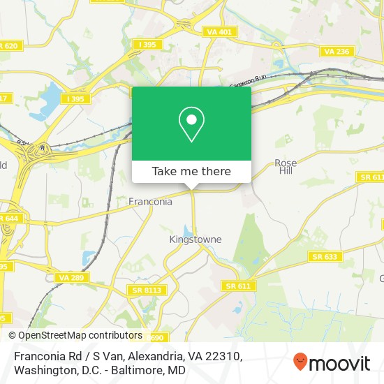 Mapa de Franconia Rd / S Van, Alexandria, VA 22310