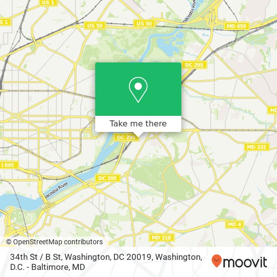 34th St / B St, Washington, DC 20019 map