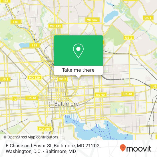 E Chase and Ensor St, Baltimore, MD 21202 map