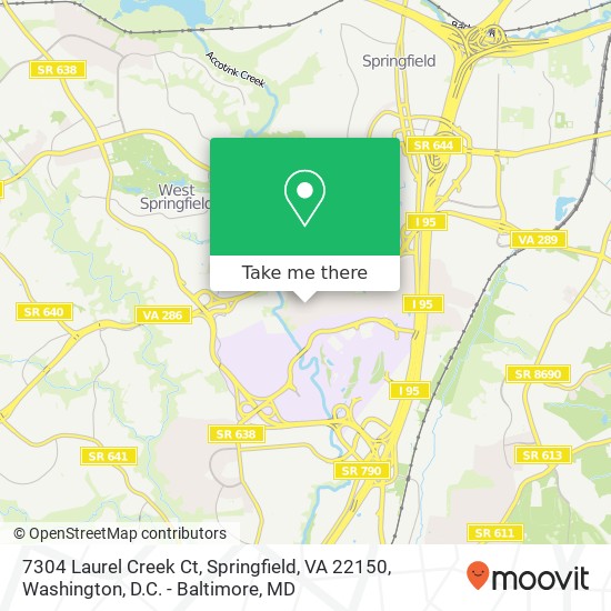 7304 Laurel Creek Ct, Springfield, VA 22150 map