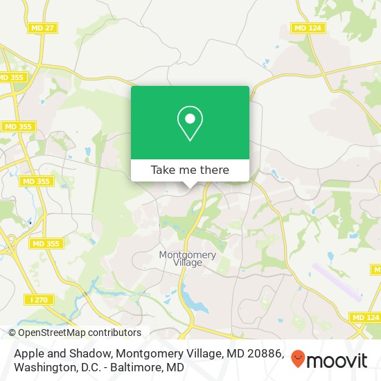 Apple and Shadow, Montgomery Village, MD 20886 map