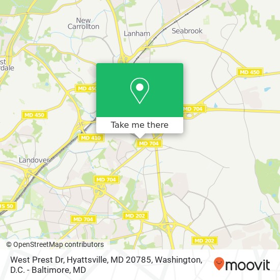 Mapa de West Prest Dr, Hyattsville, MD 20785