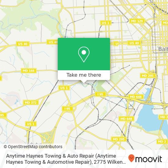 Mapa de Anytime Haynes Towing & Auto Repair (Anytime Haynes Towing & Automotive Repair), 2775 Wilkens Ave