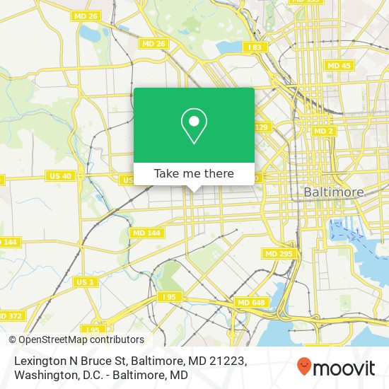 Mapa de Lexington N Bruce St, Baltimore, MD 21223