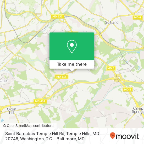 Saint Barnabas Temple Hill Rd, Temple Hills, MD 20748 map