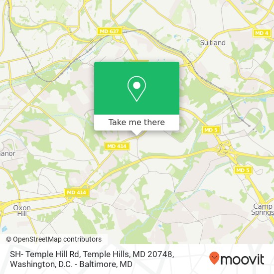 Mapa de SH- Temple Hill Rd, Temple Hills, MD 20748