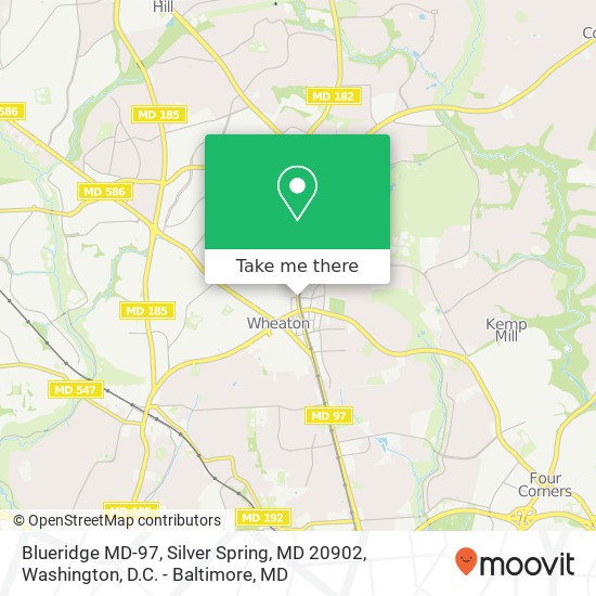 Mapa de Blueridge MD-97, Silver Spring, MD 20902