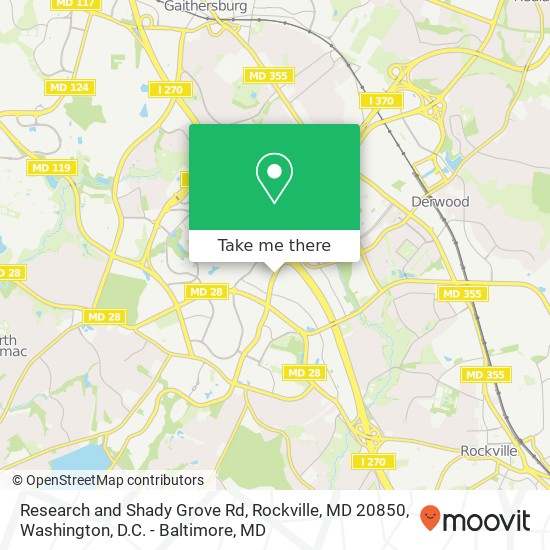 Mapa de Research and Shady Grove Rd, Rockville, MD 20850