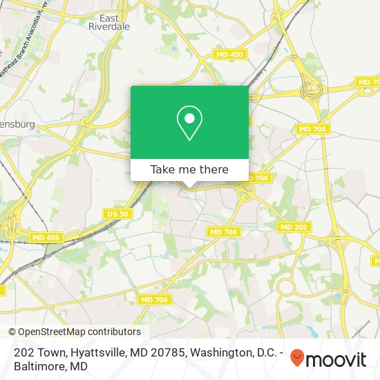 Mapa de 202 Town, Hyattsville, MD 20785