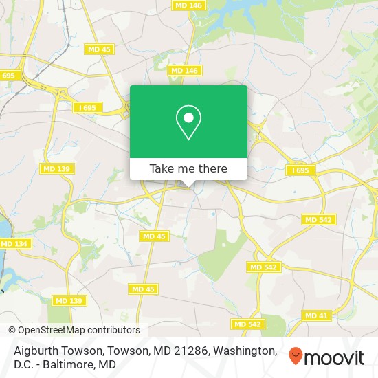 Mapa de Aigburth Towson, Towson, MD 21286