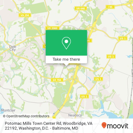 Mapa de Potomac Mills Town Center Rd, Woodbridge, VA 22192