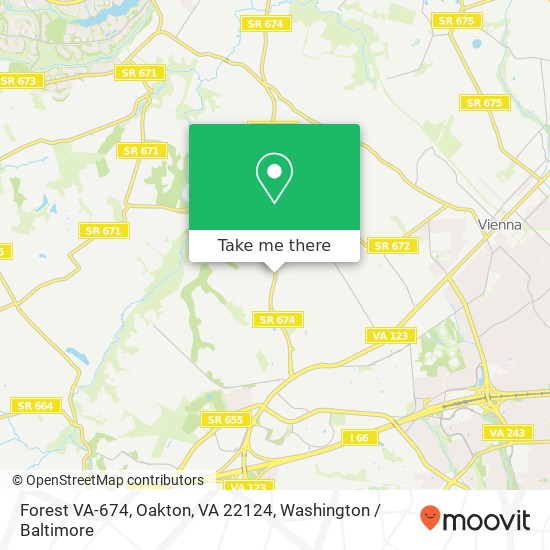 Mapa de Forest VA-674, Oakton, VA 22124
