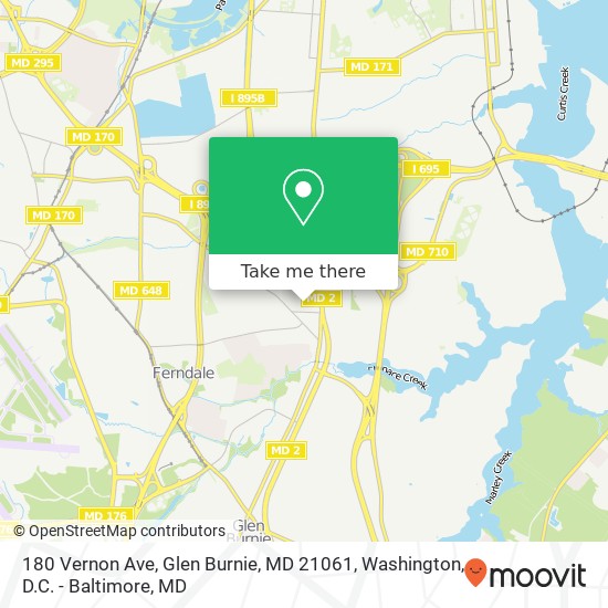 180 Vernon Ave, Glen Burnie, MD 21061 map