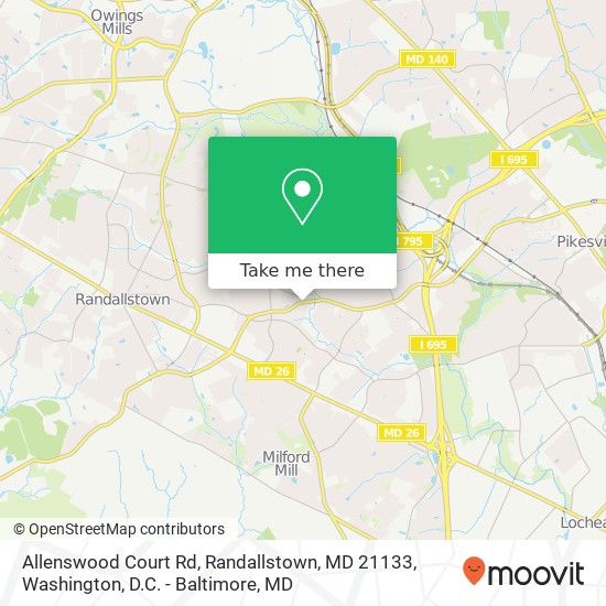 Allenswood Court Rd, Randallstown, MD 21133 map