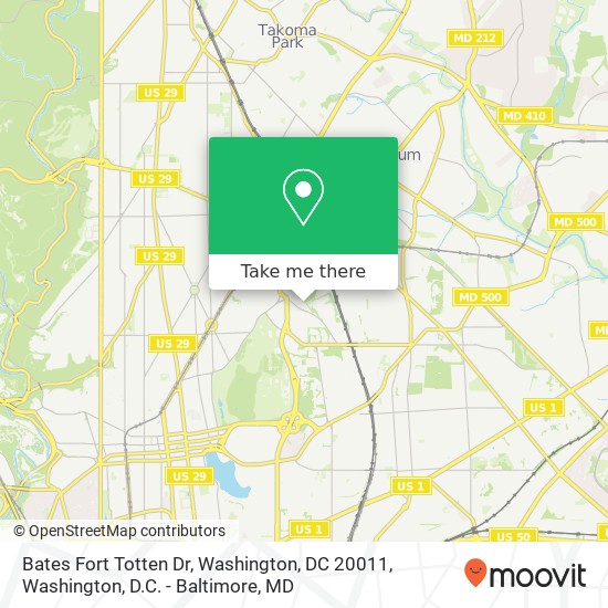 Bates Fort Totten Dr, Washington, DC 20011 map