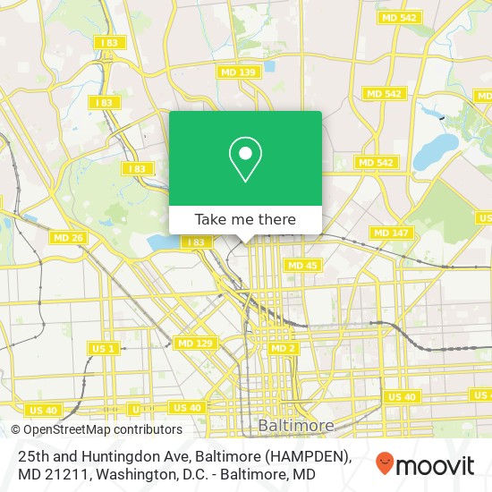 25th and Huntingdon Ave, Baltimore (HAMPDEN), MD 21211 map