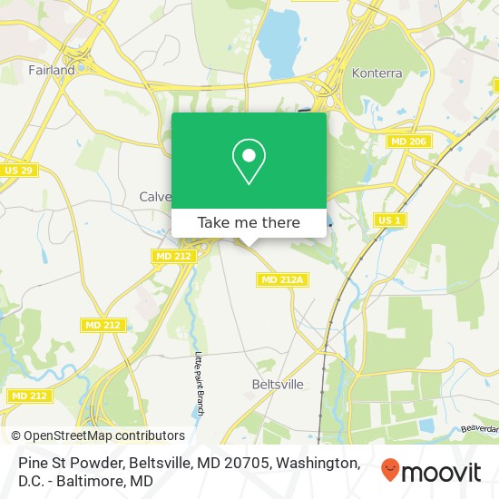 Mapa de Pine St Powder, Beltsville, MD 20705