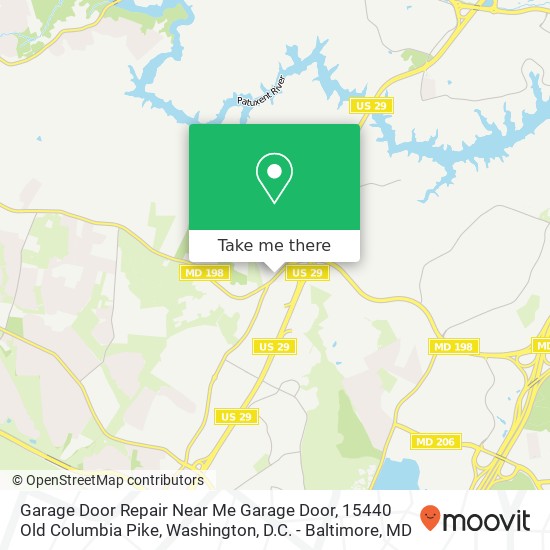 Mapa de Garage Door Repair Near Me Garage Door, 15440 Old Columbia Pike