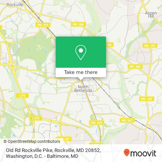 Mapa de Old Rd Rockville Pike, Rockville, MD 20852