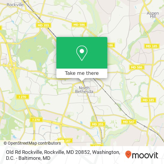 Mapa de Old Rd Rockville, Rockville, MD 20852