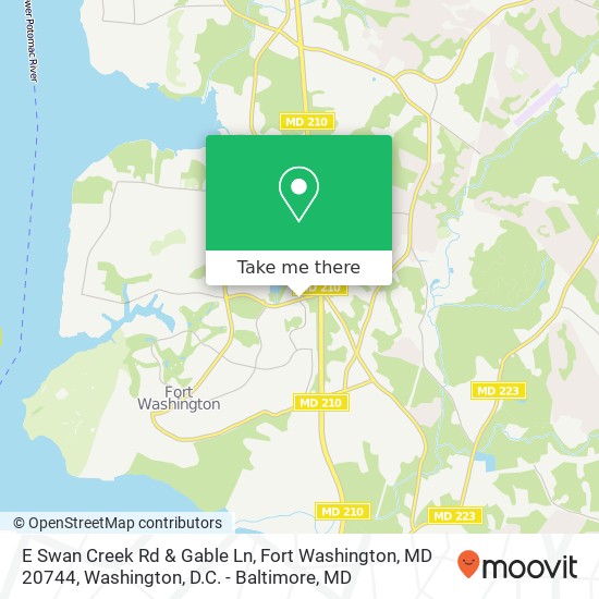 E Swan Creek Rd & Gable Ln, Fort Washington, MD 20744 map