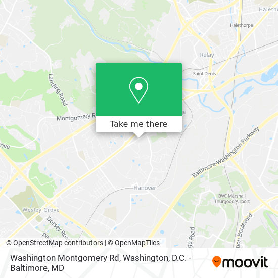 Washington Montgomery Rd map