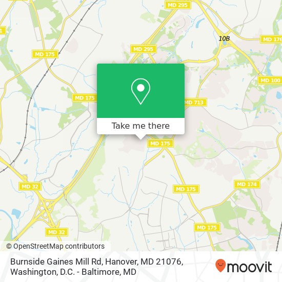 Mapa de Burnside Gaines Mill Rd, Hanover, MD 21076