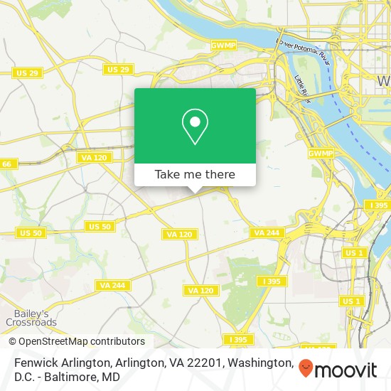 Mapa de Fenwick Arlington, Arlington, VA 22201