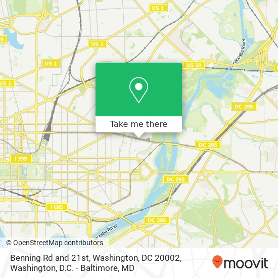 Mapa de Benning Rd and 21st, Washington, DC 20002