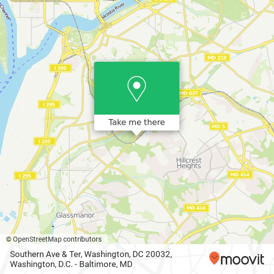 Mapa de Southern Ave & Ter, Washington, DC 20032