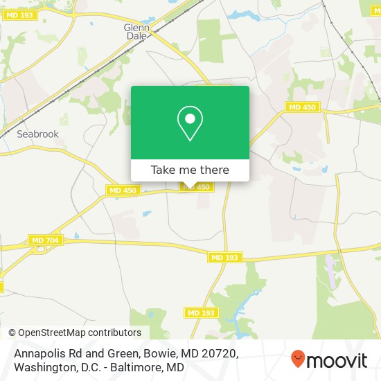 Mapa de Annapolis Rd and Green, Bowie, MD 20720