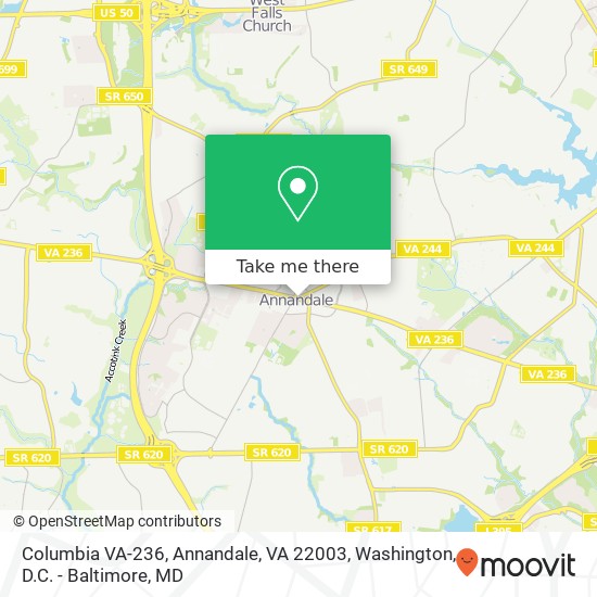 Columbia VA-236, Annandale, VA 22003 map