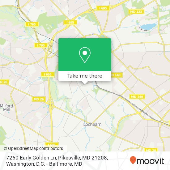7260 Early Golden Ln, Pikesville, MD 21208 map
