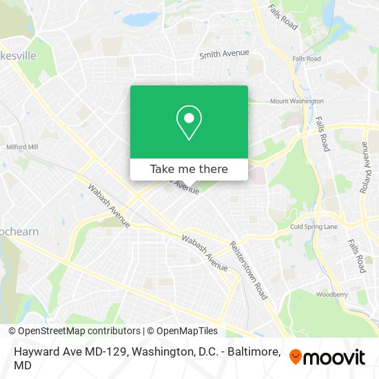 Hayward Ave MD-129 map