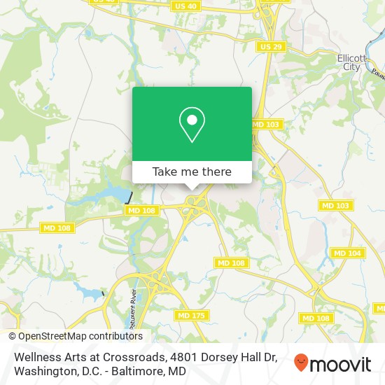 Mapa de Wellness Arts at Crossroads, 4801 Dorsey Hall Dr