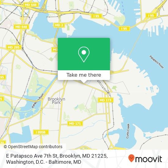 Mapa de E Patapsco Ave 7th St, Brooklyn, MD 21225