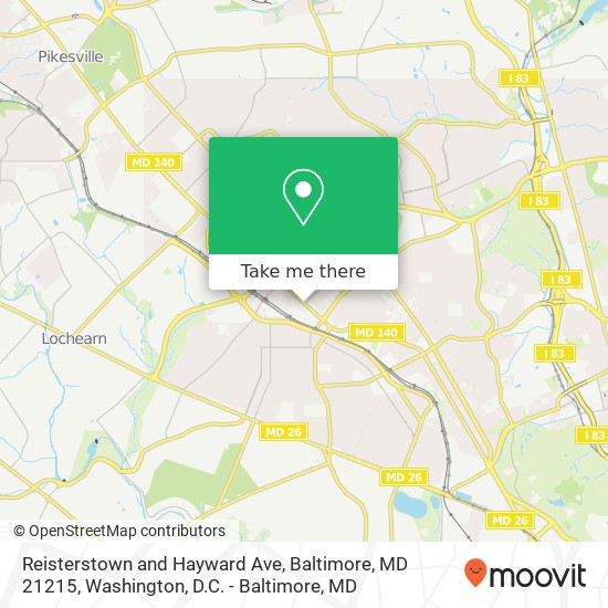 Reisterstown and Hayward Ave, Baltimore, MD 21215 map