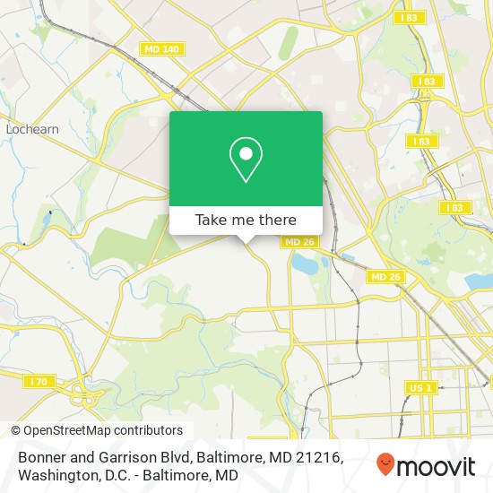 Bonner and Garrison Blvd, Baltimore, MD 21216 map