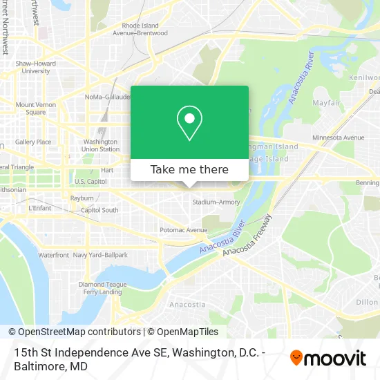 Mapa de 15th St Independence Ave SE