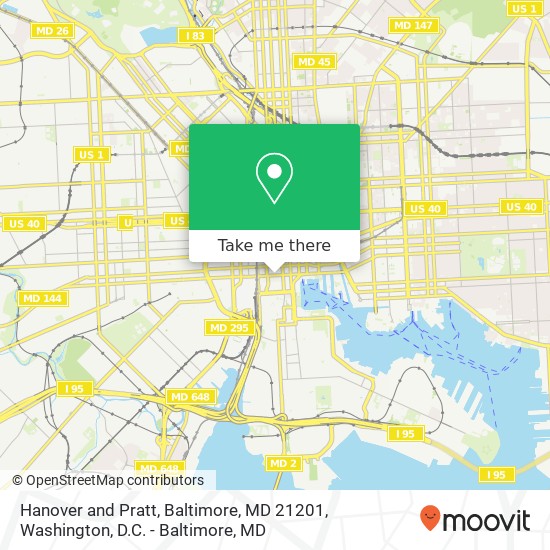 Hanover and Pratt, Baltimore, MD 21201 map