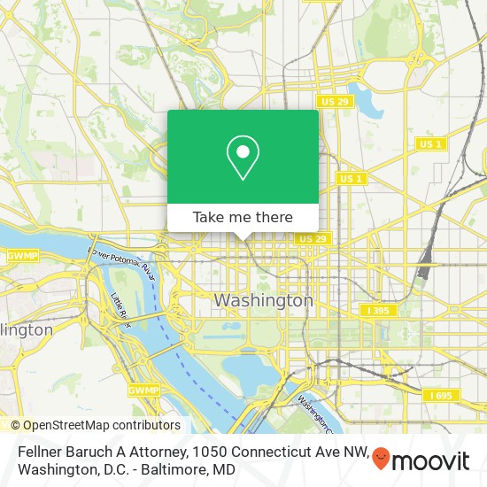 Fellner Baruch A Attorney, 1050 Connecticut Ave NW map