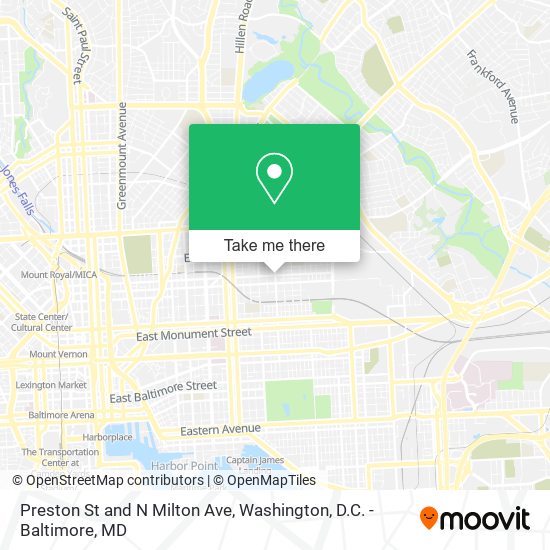 Preston St and N Milton Ave map