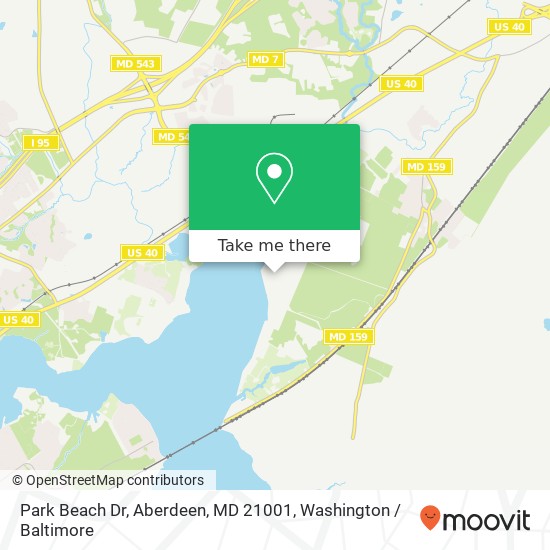 Mapa de Park Beach Dr, Aberdeen, MD 21001