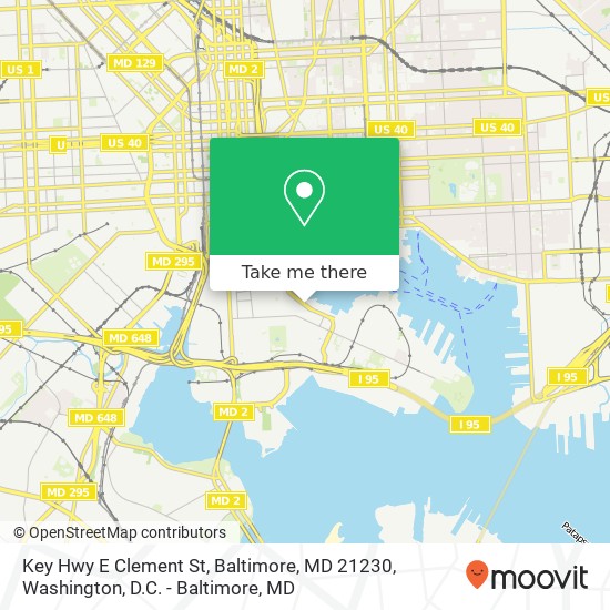 Mapa de Key Hwy E Clement St, Baltimore, MD 21230