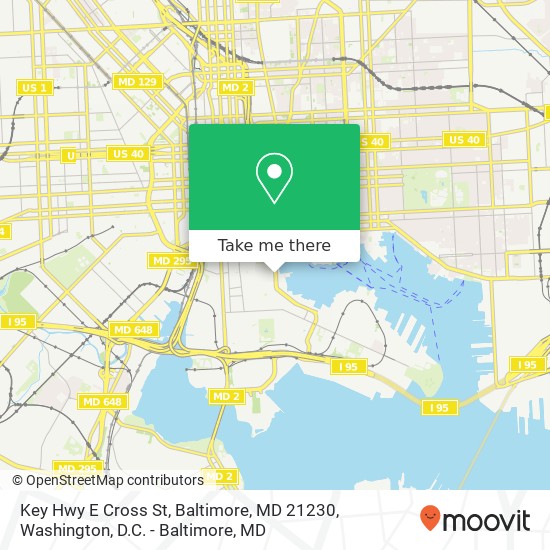 Key Hwy E Cross St, Baltimore, MD 21230 map