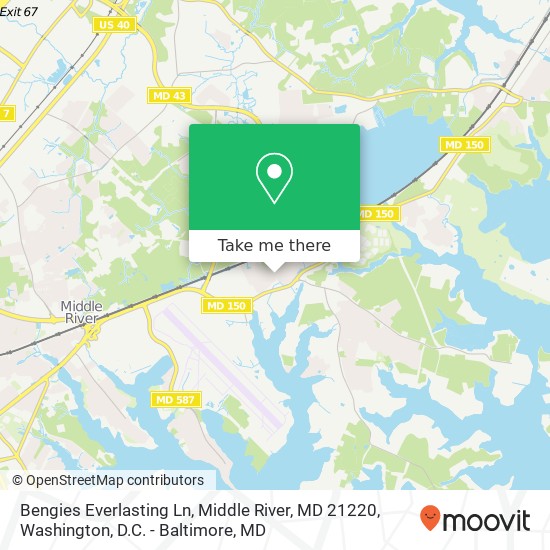 Mapa de Bengies Everlasting Ln, Middle River, MD 21220
